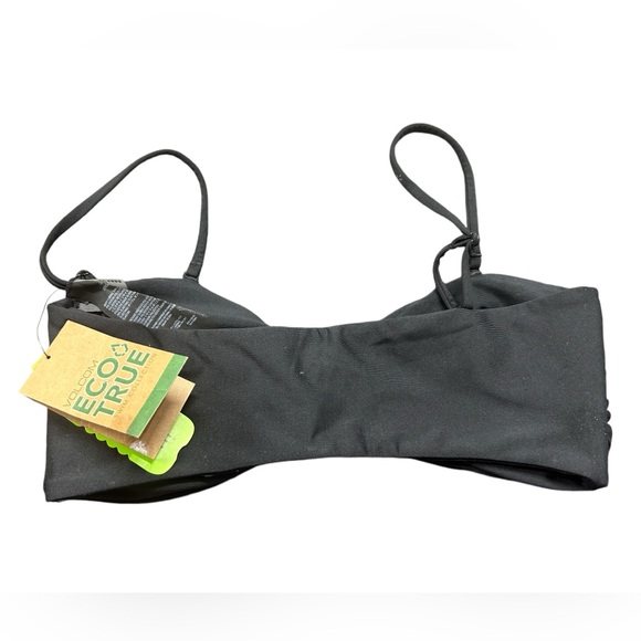 VOLCOM eco friendly black simply seamless tube bikini swim top size M NWT - Picture 6 of 6